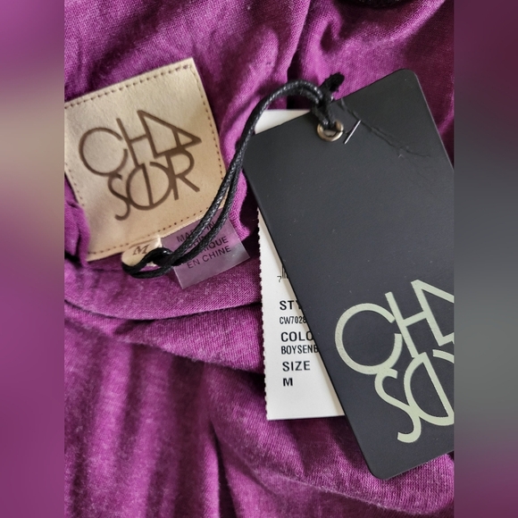 💕Chaser Colorblock Open Drapped Back Tshirt Size M New - Picture 6 of 6